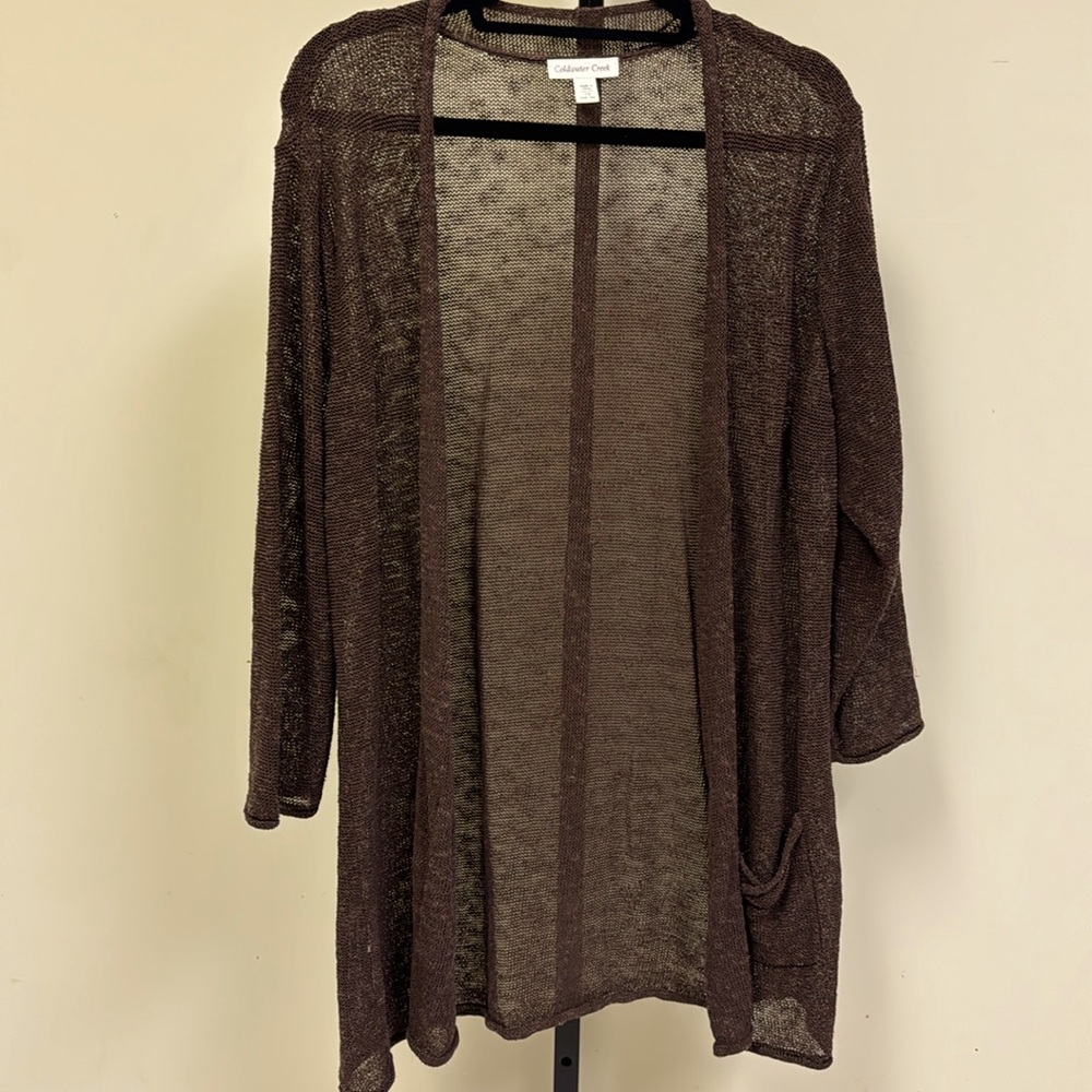 Plus size Coldwater Creek long brown sweater